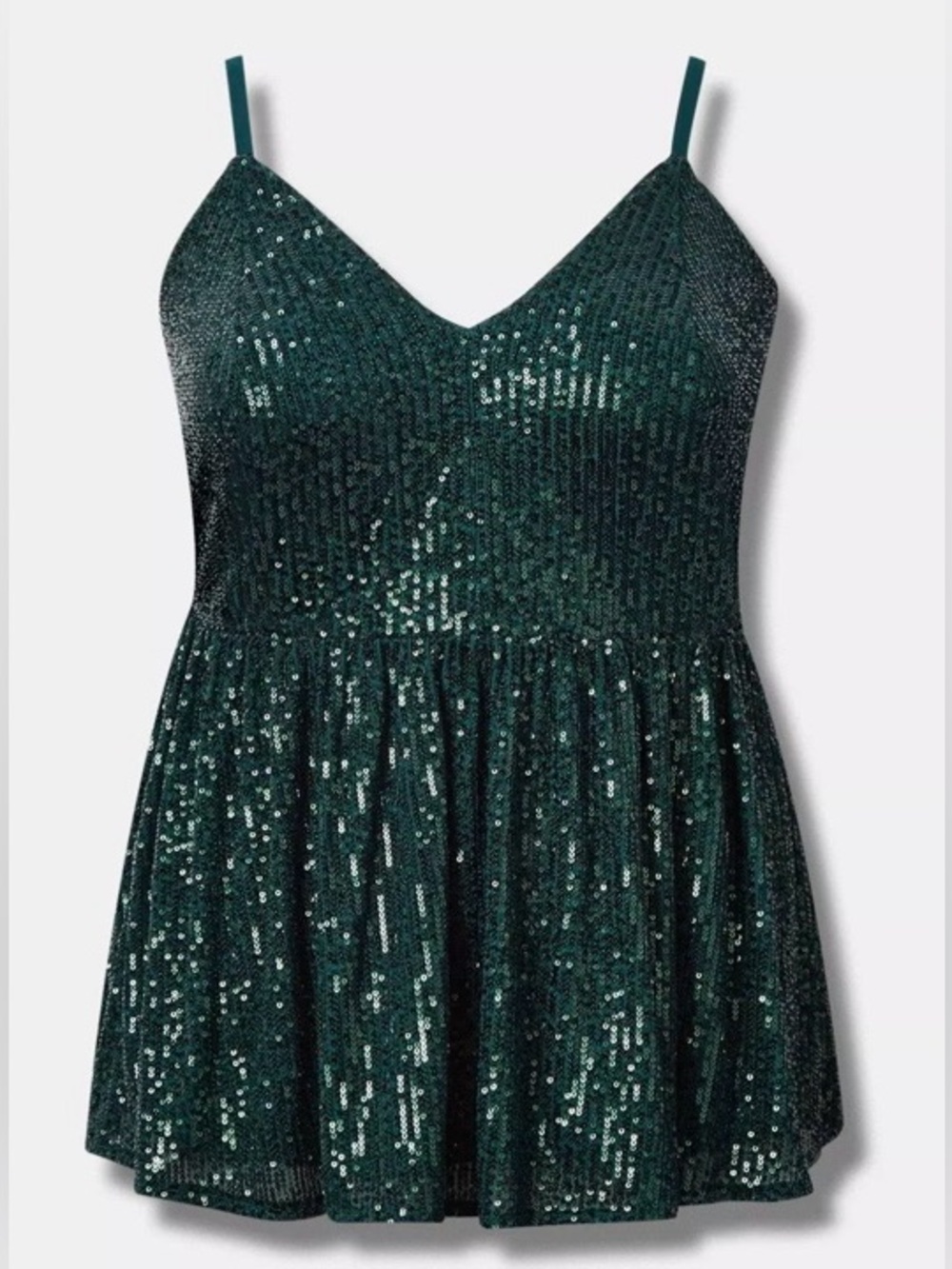 Beautiful Dark Green Sequin Peplum Top size 0